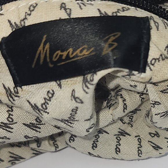 Mona B Unisex Crossbody Brown Canvas With Leather Accents - Picture 7 of 8